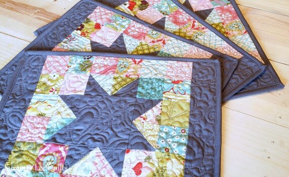 Scrappy Stars Placemats Pattern - PDF Quilting Pattern - Placemats Pattern - Ready to Download