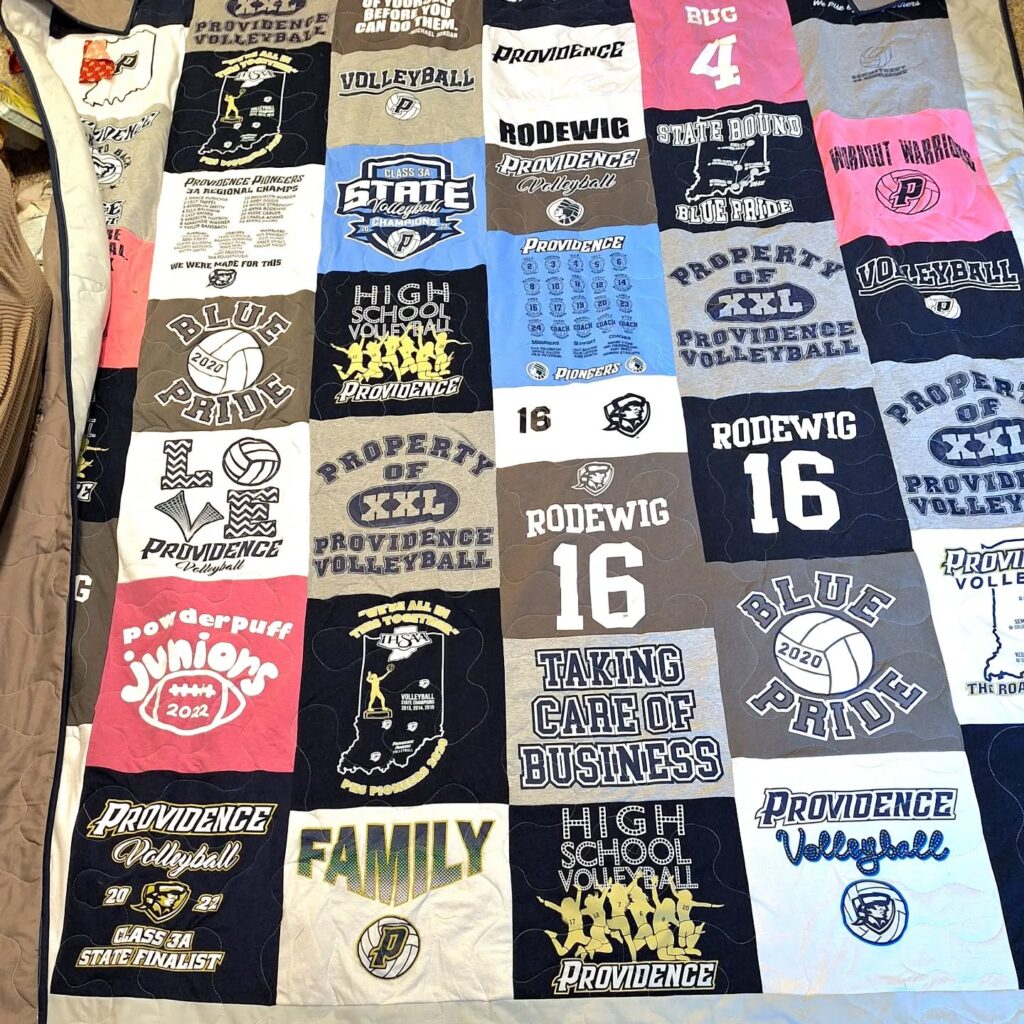 Quilt made from t-shirts