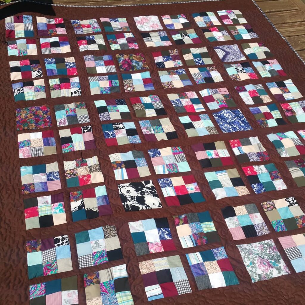 Hand made memory quilt